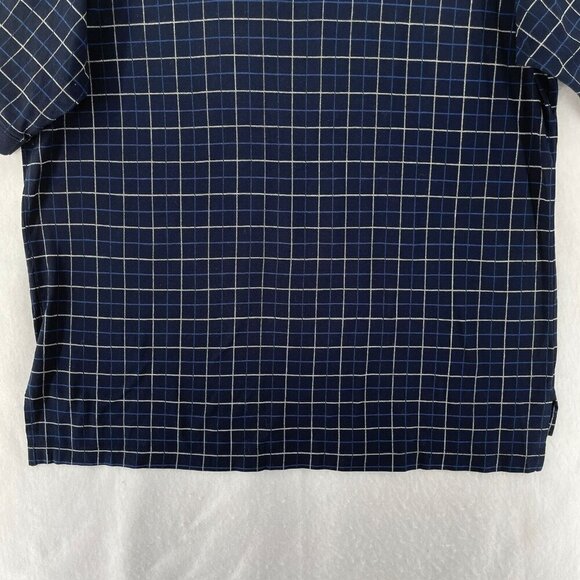 Pebble Beach Collection Polo Shirts Mens XL Navy Plaid Collared Short Sleeve USA - Picture 9 of 11